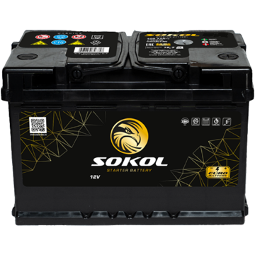 მანქანის აკუმულატორი Sokol 20302412, 12V, 100Ah, Car Battery