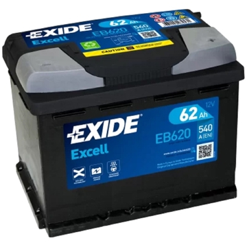 მანქანის აკუმულატორი Exide 20300640 Excell EB620, 12V, 62Ah, Car Battery