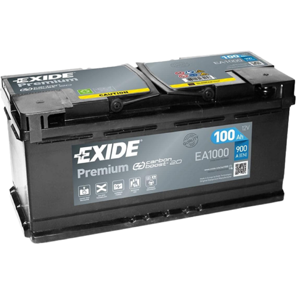 მანქანის აკუმულატორი Exide 20300377 PR EA1000, 12V, 100Ah, Car Battery