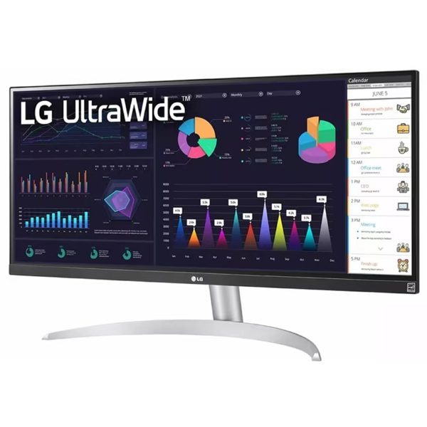 მონიტორი LG 29WQ600-W.AMA UltraWide, 29", Monitor, QHD, HDMI, DP, USB Type-C, White