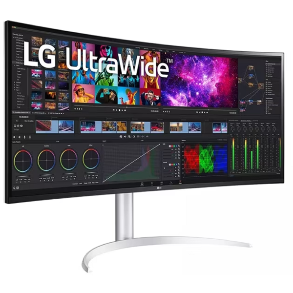 მონიტორი LG 40WP95C-W.AMA UltraWide, 40", Curved Monitor, WUHD, IPS, HDMI, DP, USB Type-C, DVI, White