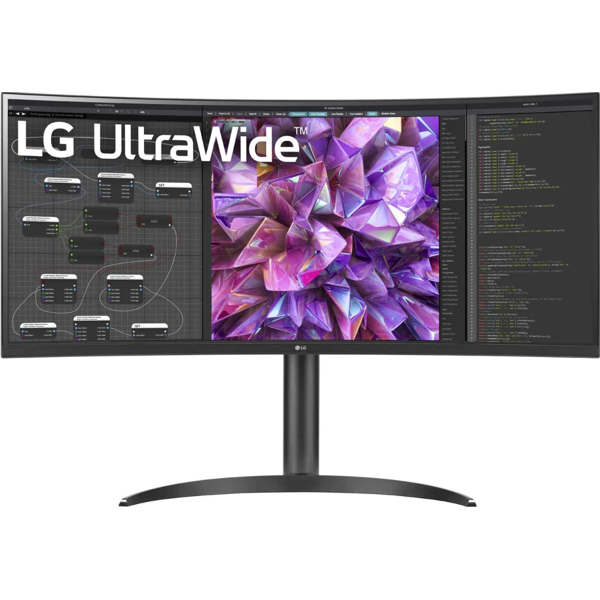 LG 34WQ75C-B.AMA UltraWide, 34", Curved Monitor, UWQHD, IPS, HDMI, DP, USB Type-C, LAN, Black
