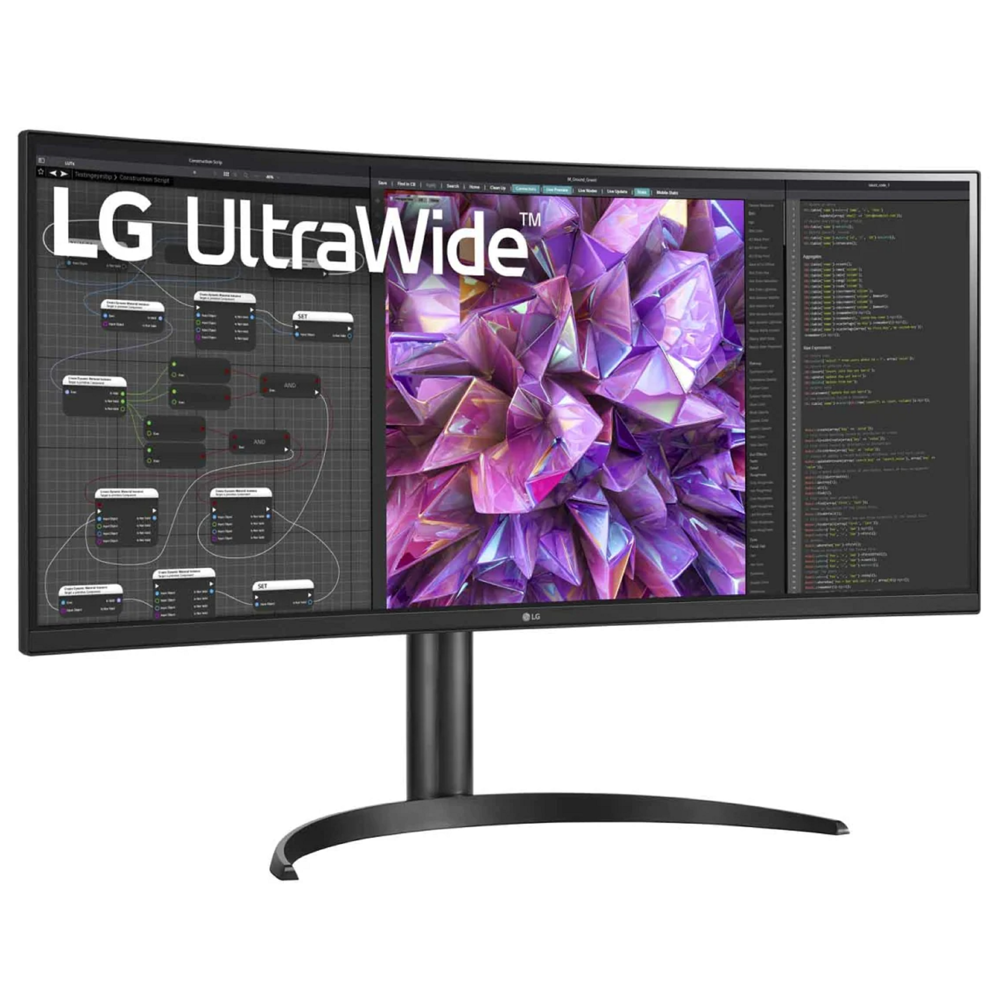 მონიტორი LG 34WQ75C-B.AMA UltraWide, 34", Curved Monitor, UWQHD, IPS, HDMI, DP, USB Type-C, LAN, Black
