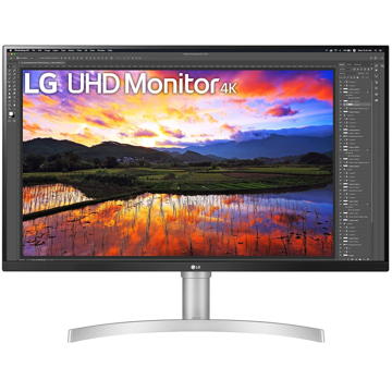 მონიტორი LG 32UN650-W.AMA UltraFine, 31.5", Monitor, 4K UHD, IPS, HDMI, DP, Black/Silver