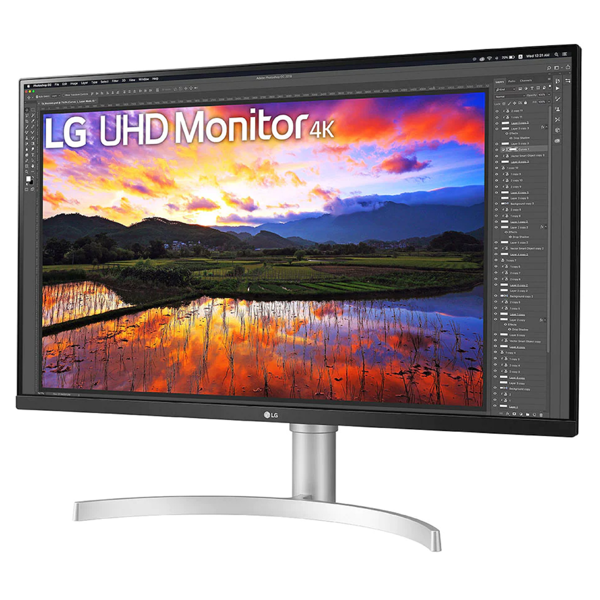 მონიტორი LG 32UN650-W.AMA UltraFine, 31.5", Monitor, 4K UHD, IPS, HDMI, DP, Black/Silver