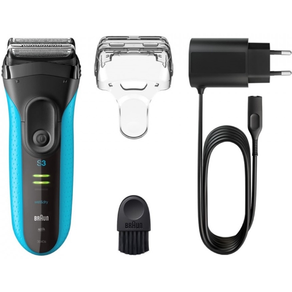 Braun 3040 BLK/BLU/D, Electric Shaver, Black/Bkue