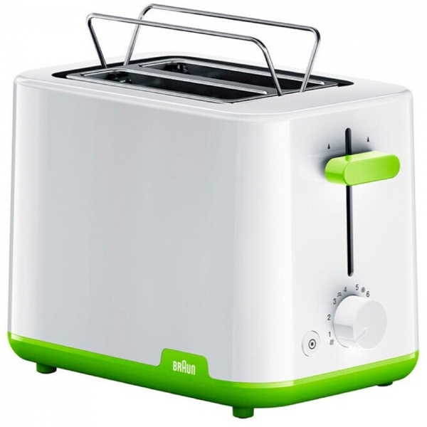 ტოსტერი Braun HT1010GR, 900W, Toaster, White/Green