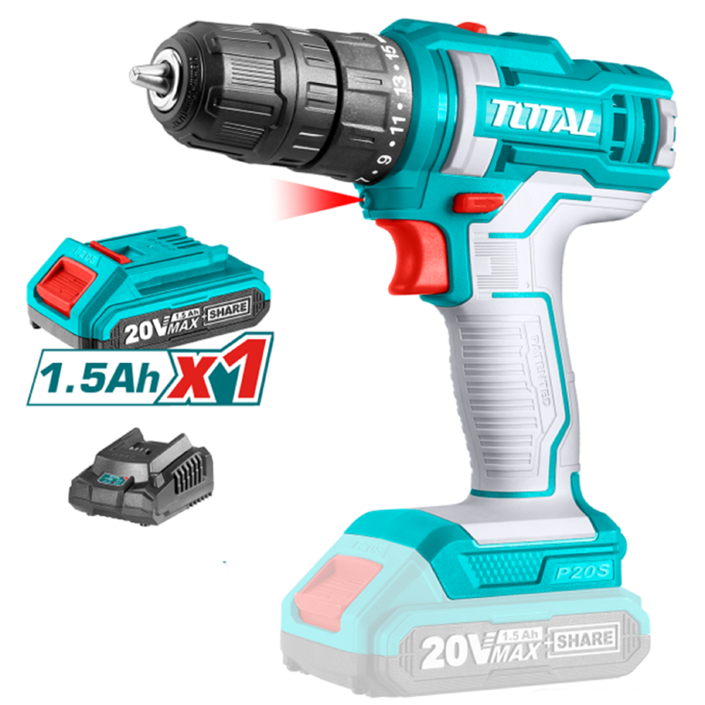ბურღი Total TDLI20051, 1500Rpm, Blue/Gray