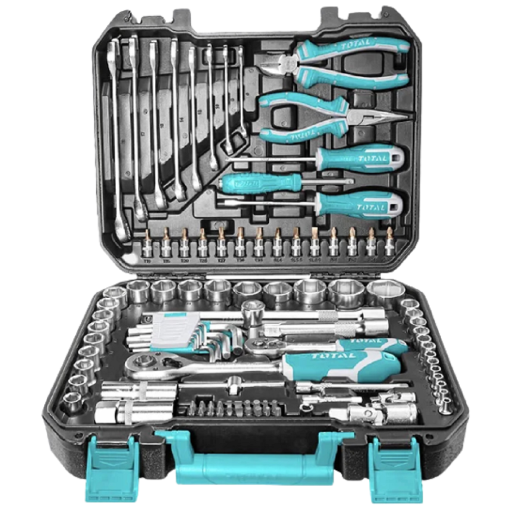 Total THKTHP21006, 100Pcs Professional Tool Set, Black/Blue