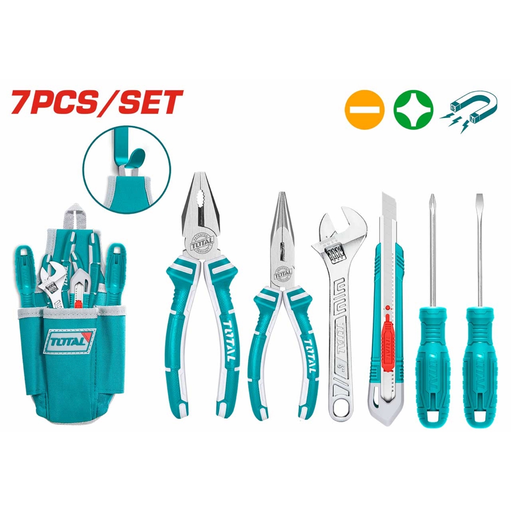ხელსაწყოების ნაკრები Total THKTHP91076, 7Pcs Professional Tool Set, Blue