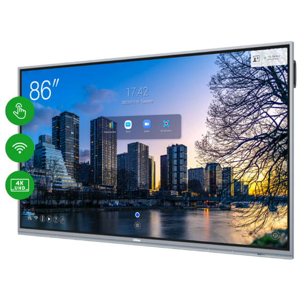 Vivitek Novo Touch EK865I, 86", 4K UHD, Android v9.0, RAM 8GB, 64GB, Smart Board, Grey