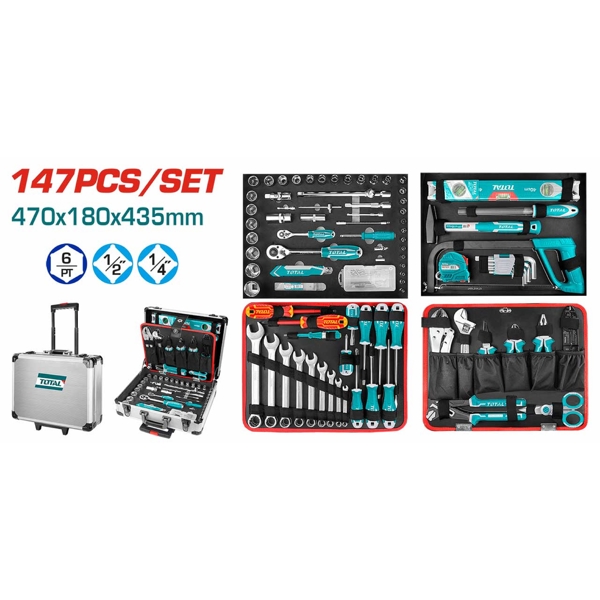 Total THKTHP21476, 147Pcs Professional Tool Set, Blue