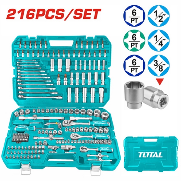 Total THKTHP22166, 216Pcs Professional Tool Set, Blue