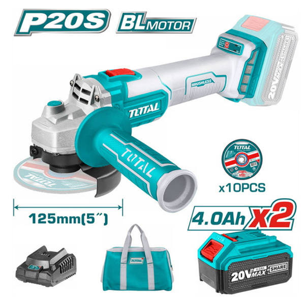 კუთხსახეხი Total TAGLI2012582, 125mm, 8500Rpm, Blue/Gray