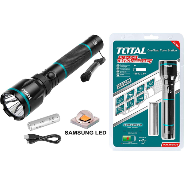 ფანარი Total TCFL186503, Flashlight, Black