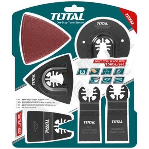 Total TAKTMT1502, 10Pcs Multi Tool Blade Set, Black