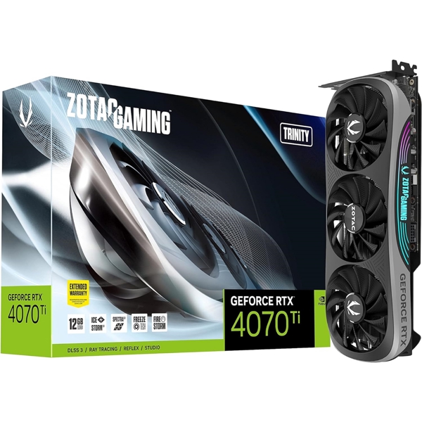 ვიდეო დაფა Zotac ZT-D40710D-10P, Gaming RTX4070 Ti, 12GB, 192bit, HDMI, DP, Black