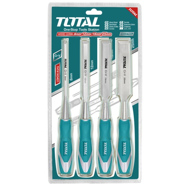 ხელსაწყოების ნაკრები Total THT41K0401, 4 Pcs Professional Tool Set, Blue/Silver