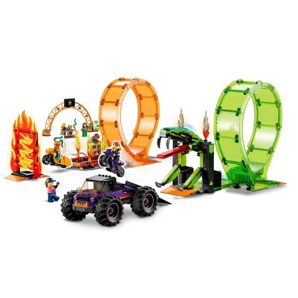 ასაწყობი კონსტრუქცია Lego 60339, City Stuntz Double Loop Stunt Arena