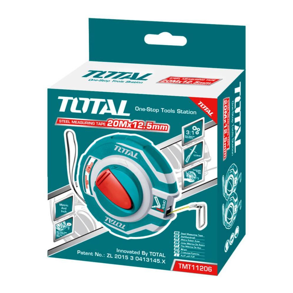 Total TMT11206, 20M, Measuring Tape, Blue