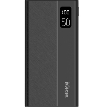 პორტატული დამტენი Sigma SI50A3QL X-Power, 50000mAh, Micro USB, Type-C, USB-А, Power Bank, Black