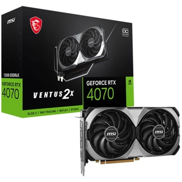 MSI 912-V513-484 VENTUS 2X E 12G OC, Gaming RTX4070, 12GB, 192bit, HDMI, DP, Silver