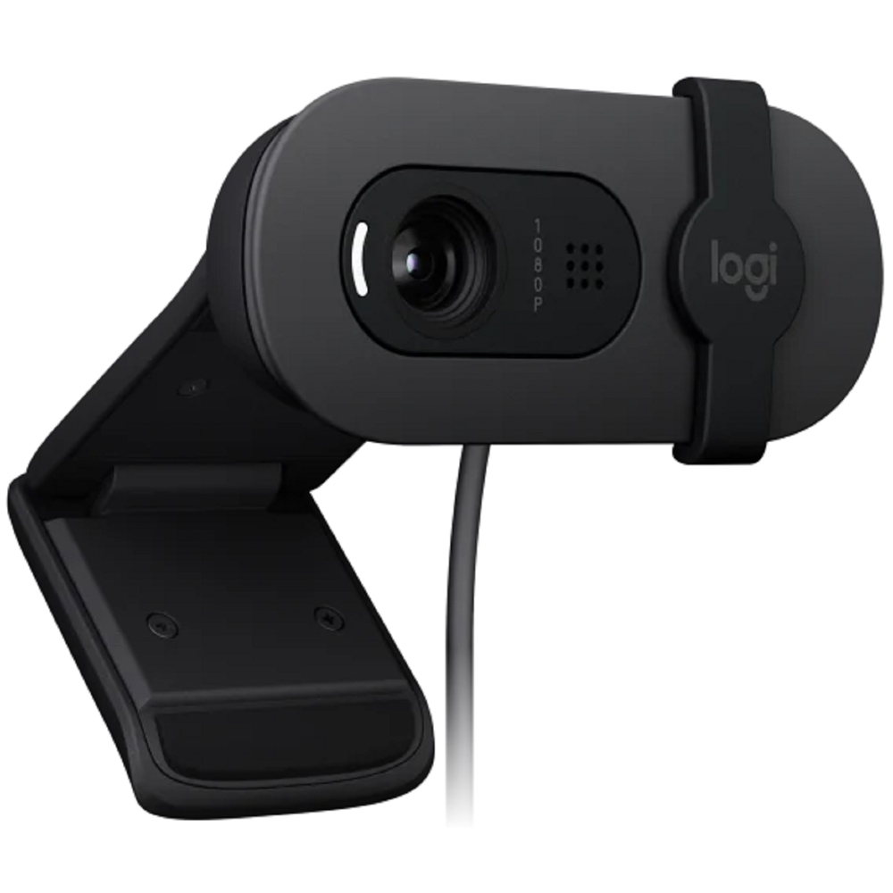 ვებკამერა Logitech 960-001585 Brio 100, FHD, 2MP, Built-in Microphone, Webcam, Graphite