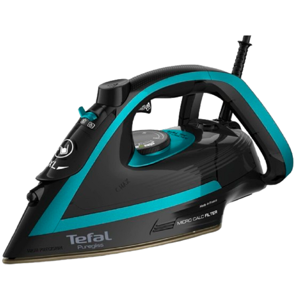 ორთქლის უთო Tefal FV8066E0, 3000W, 270ML, Steam Iron, Black/Blue