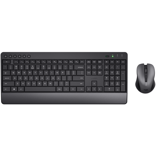 კლავიატურა+მაუსი Trust 24529 Trezo, Wireless, USB, Bluetooth, Keyboard And Mouse, Black