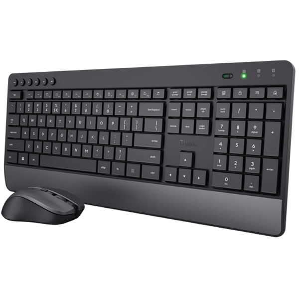 Trust 24529 Trezo, Wireless, USB, Bluetooth, Keyboard And Mouse, Black