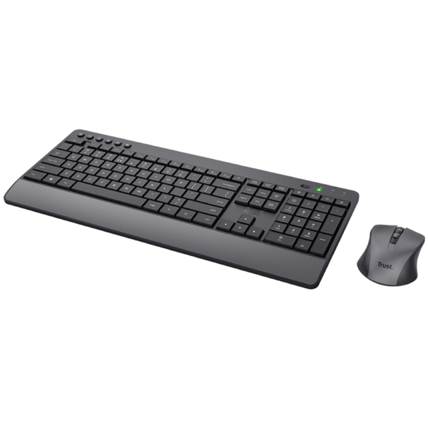 Trust 24529 Trezo, Wireless, USB, Bluetooth, Keyboard And Mouse, Black