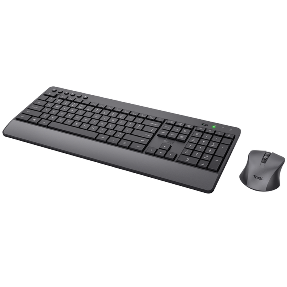 Trust 24529 Trezo, Wireless, USB, Bluetooth, Keyboard And Mouse, Black