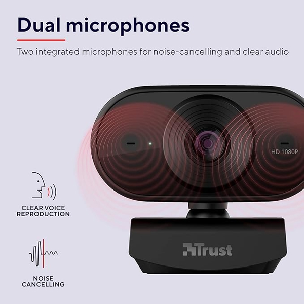 ვებკამერა Trust 24438 Tolar, Built-in Microphone, Webcam, Black