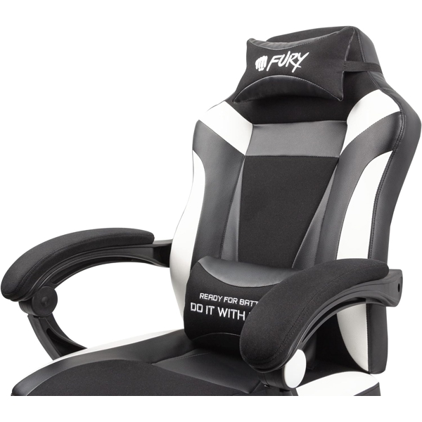 გეიმერული სავარძელი Fury NFF-1710 Avenger M+, Gaming Chair, Black/White