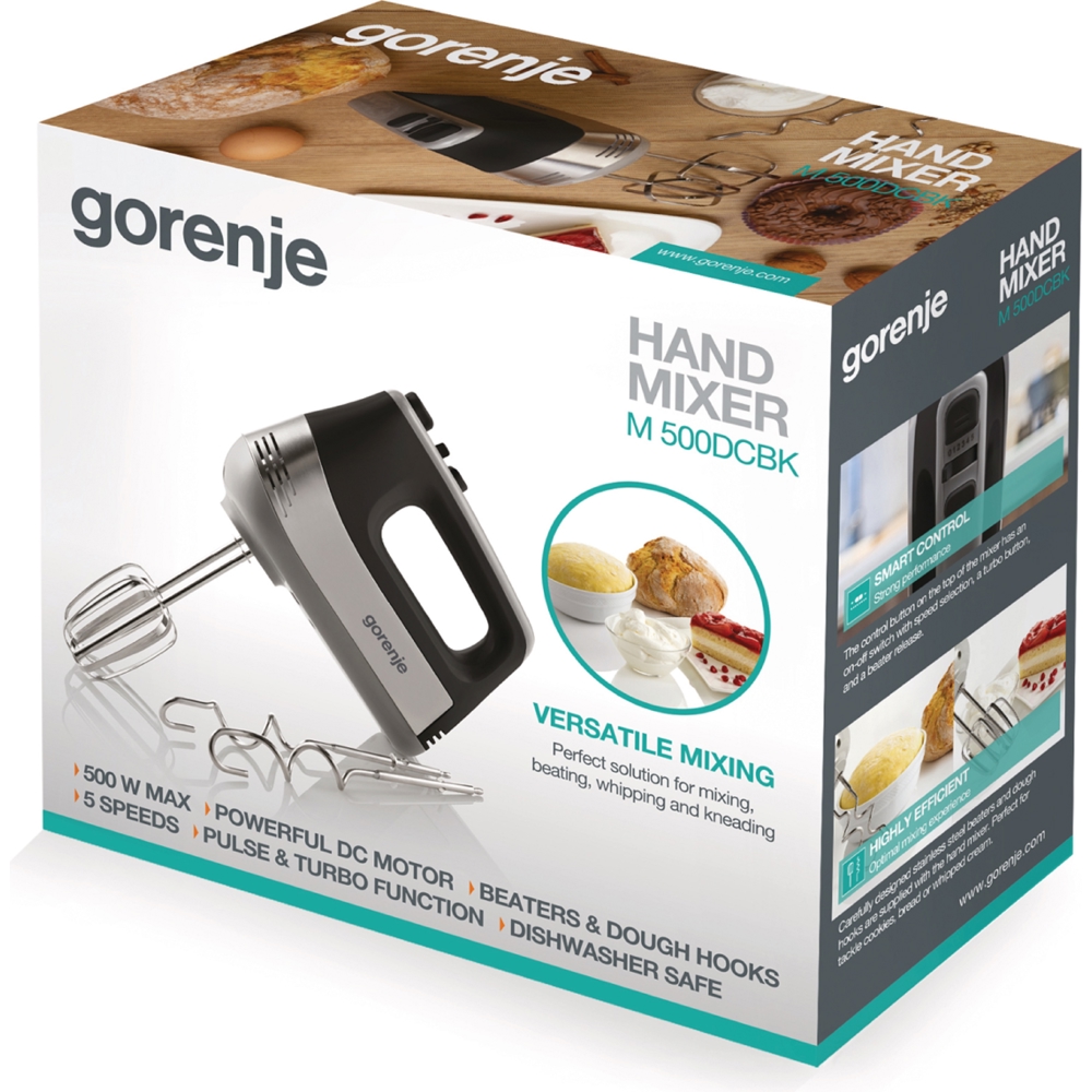 მიქსერი Gorenje M500DCBK, 500W, Mixer, Silver/Black
