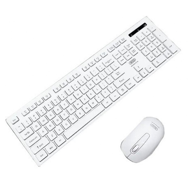 XO KB-02, Wireless, USB, Keyboard And Mouse, White