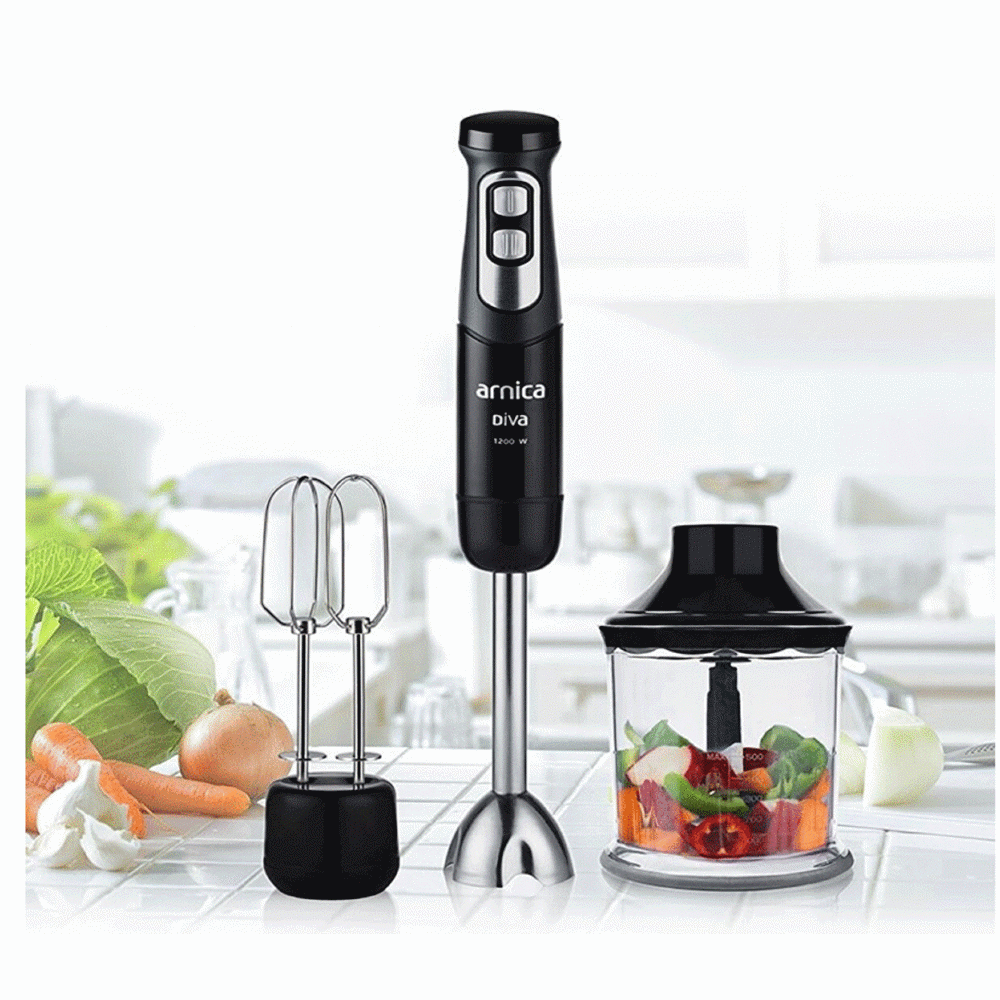 ხელის ბლენდერი Arnica GH21595 Diva, 1200W, 0.5L, Hand Blender, Black