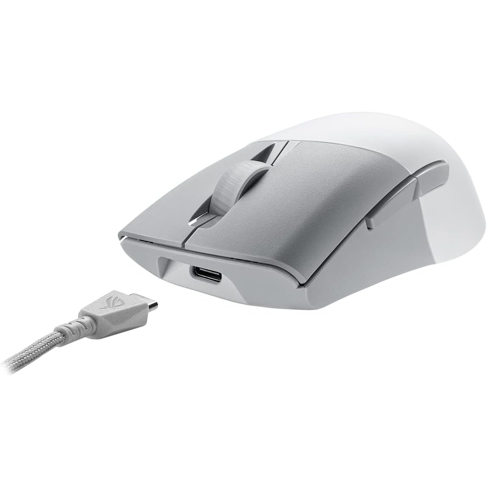 მაუსი Asus 90MP02V0-BMUA10 ROG Keris, Wireless, USB, Bluetooth, Gaming Mouse, White