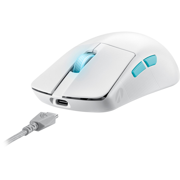 Asus 90MP02W0-BMUA10 ROG Harpe Ace Aim Lab, Wireless, USB, Bluetooth, USB-C, Gaming Mouse, White