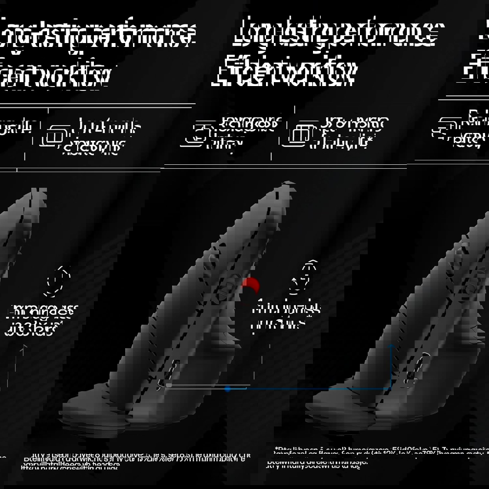 მაუსი HP 6H1A4AA 920 Ergonomic, Wireless, USB, Bluetooth, Mouse, Black