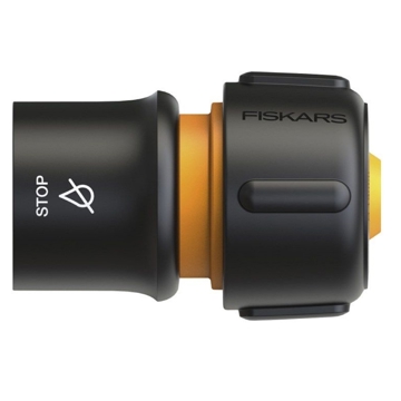 Fiskars 1027084 L QuHoseConnSTOP, Connector, Black/Orange