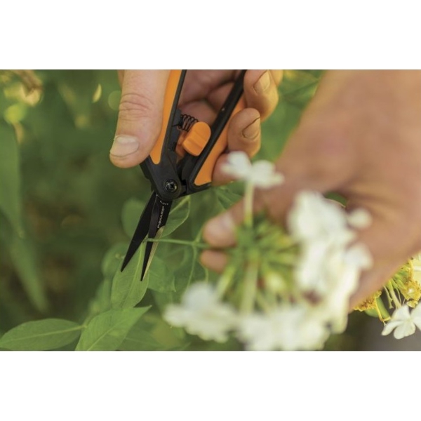 Fiskars SP131 Solid, Gardening Scissors, Black/Orange