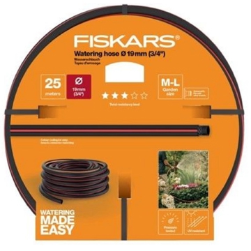 სარწყავი მილი Fiskars Q3 3/4", 25m, Hose, Black