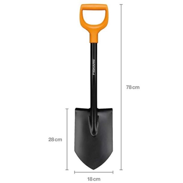 ხელის ნიჩაბი Fiskars 1066715 Solid, Hand Shovel, Black/Orange