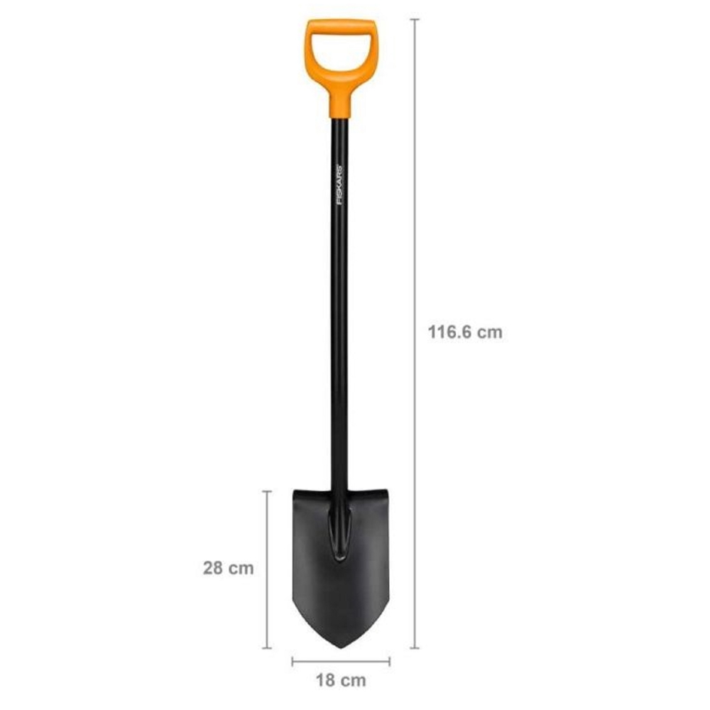 ნიჩაბი Fiskars 1066716 Solid, Shovel, Black/Orange