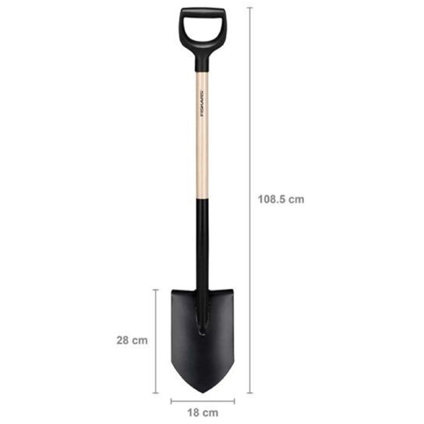 Fiskars 1066721 Solid, Shovel, Black