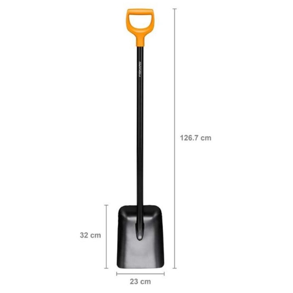 Fiskars 1066718 Solid, Shovel, Black/Orange