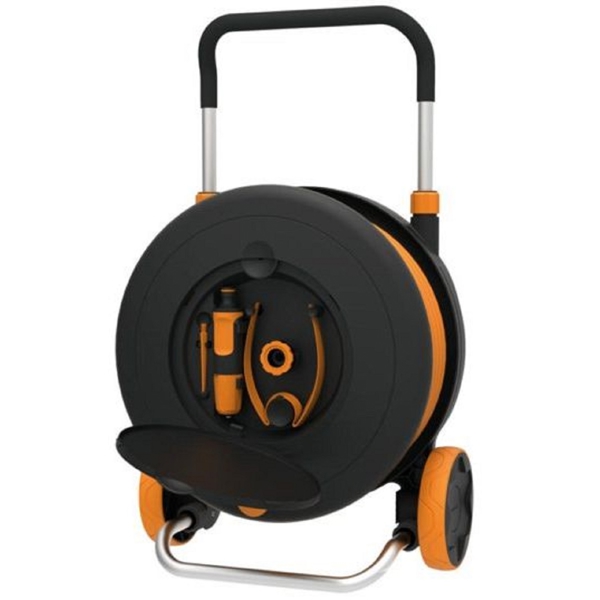 Fiskars 1023643, 20M, Reel With Hose, Black/Orange