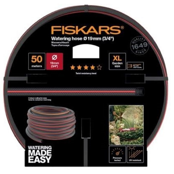 Fiskars 1027111 Q4, 50M, Hose, Black