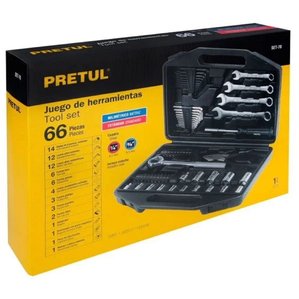 Pretul SET-70, 66Pcs, Tools Set, Black